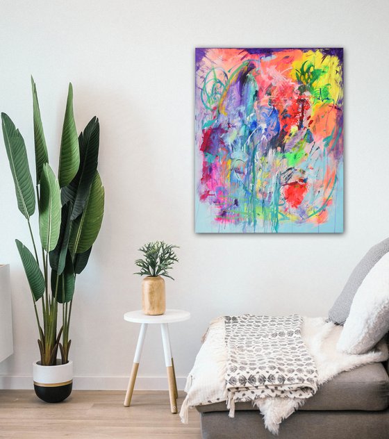 Find Hope In The Elements 100x80 cm 39" x 32"  Colorful abstract painting on canvas