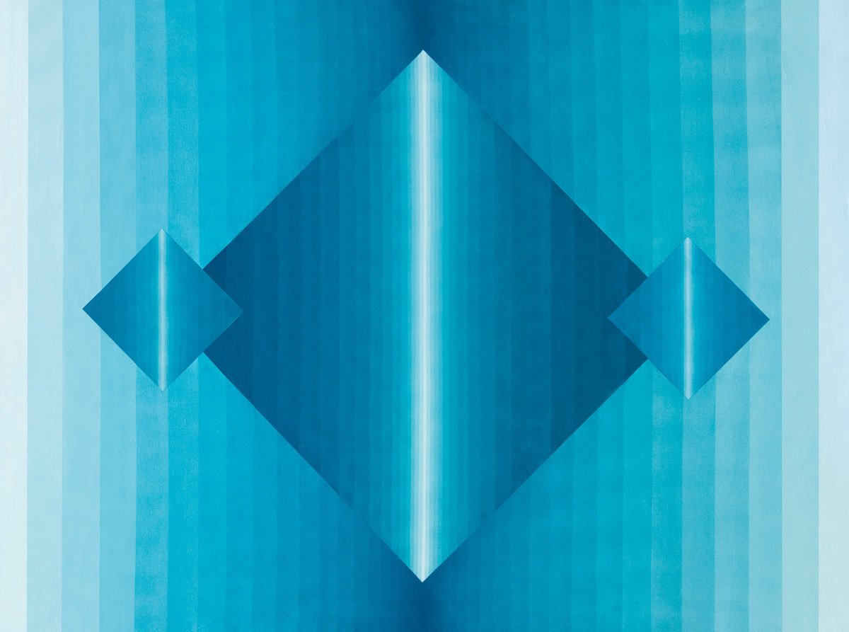 Geometric Abstract Acrylic Painting By Catia Goffinet, 85 X 60, Two Sides 11, Original Artwork