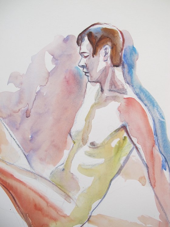 Seated male nude