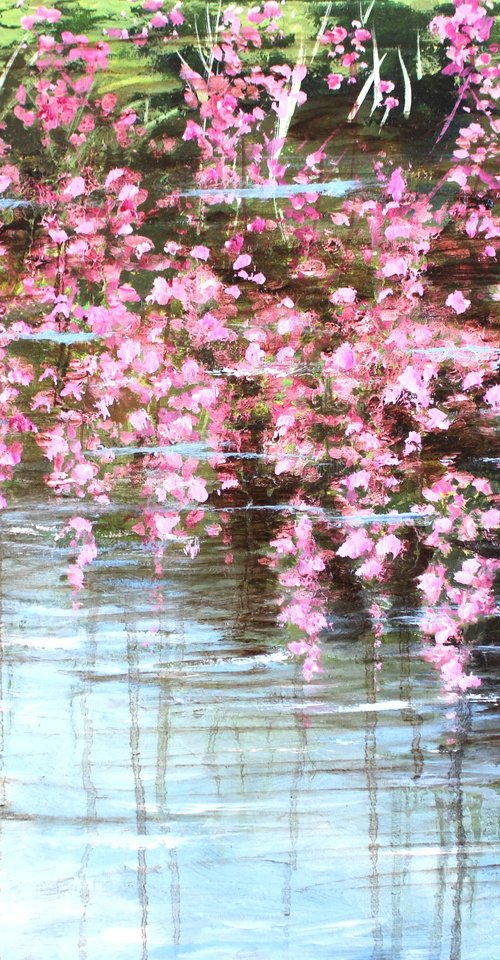 Flower Reflections in Water by Rod Bere
