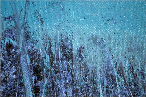 Phantasia - abstract acrylic painting blue canvas wall art textured painting ready to hang