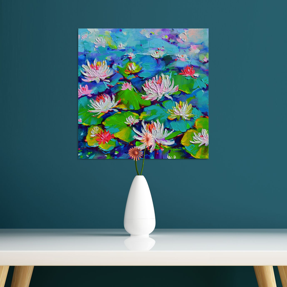 White Water Lilies on the Pond
