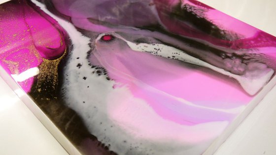 Abstract acrylic ink and epoxy resin - Pink Wave 2