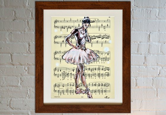 Ballerina XXV - Vintage Music Page, GIFT idea