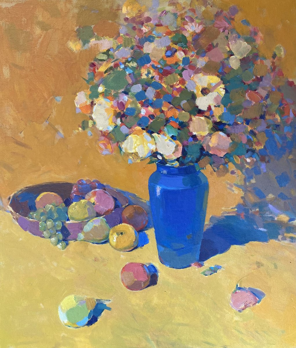 Impressionistic Still Life Oil Painting By Arman Avagyan, 28 X 31, Autumn Still Life, Original Artwork