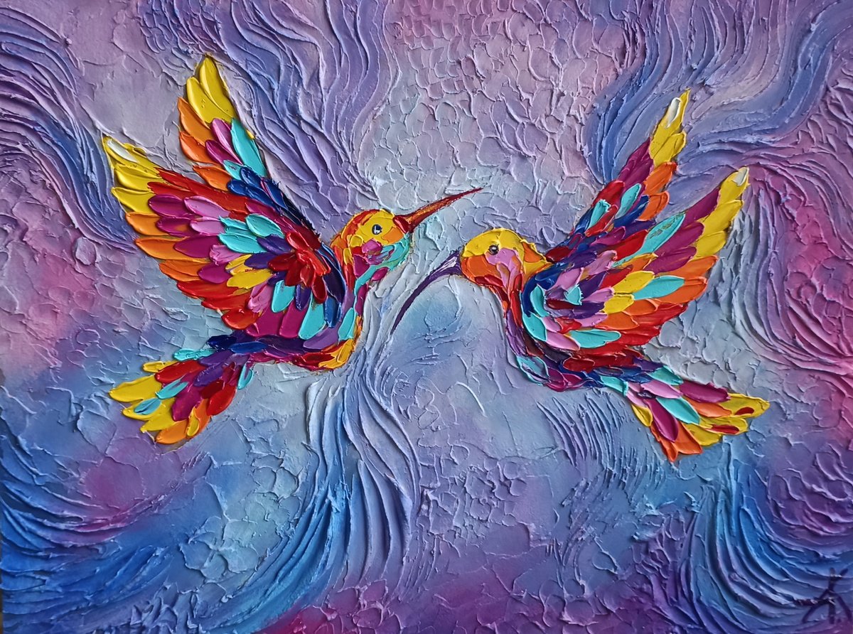 Impressionistic Animal Oil Painting By Anastasia Kozorez, 16 X 12, Pink Dream, Original Artwork