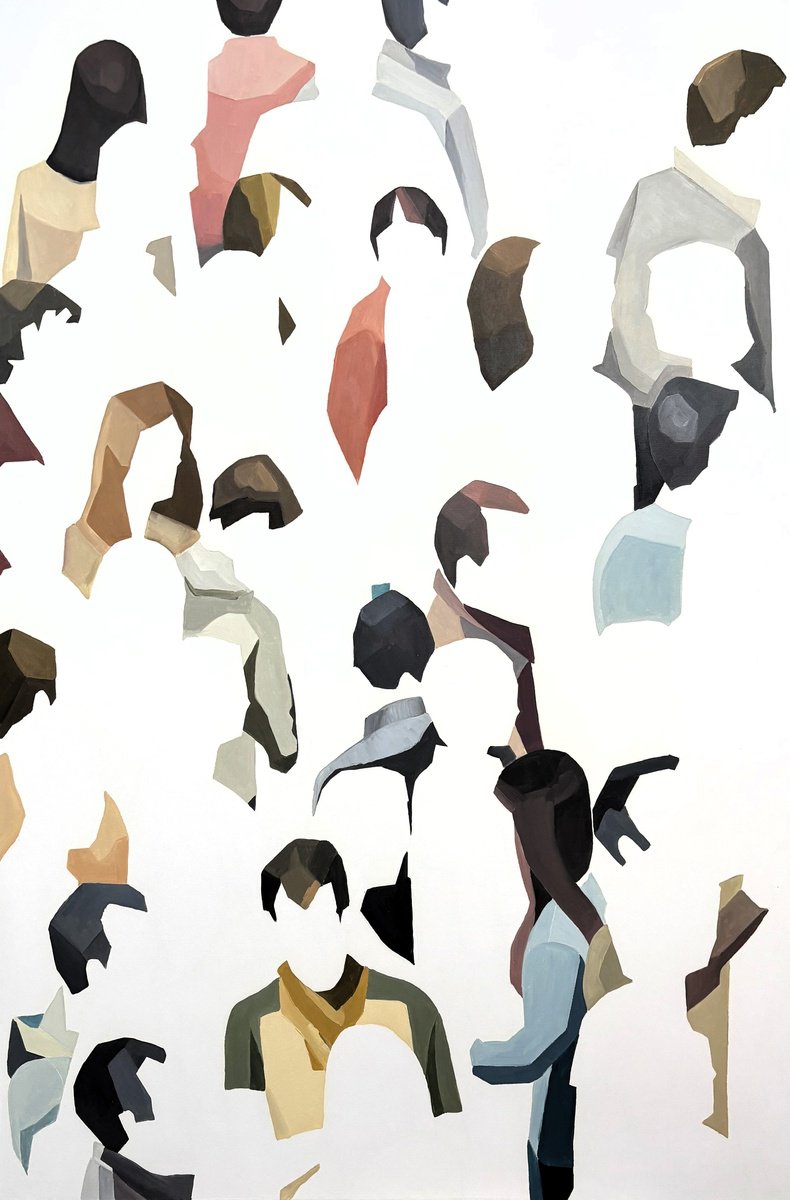 Urban And Pop Portrait Oil Painting By Martta Garcia, 38 X 57", Invisible A Tus Ojos, Original Artwork