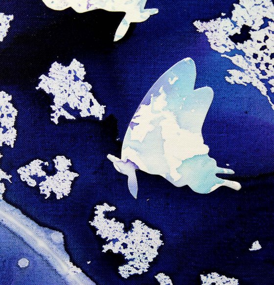 Papillon Bleu (butterfly collage)