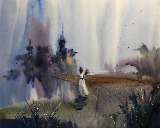 Watercolor "On The Way Home”