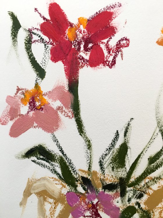 Zinnias In Ochre Jug