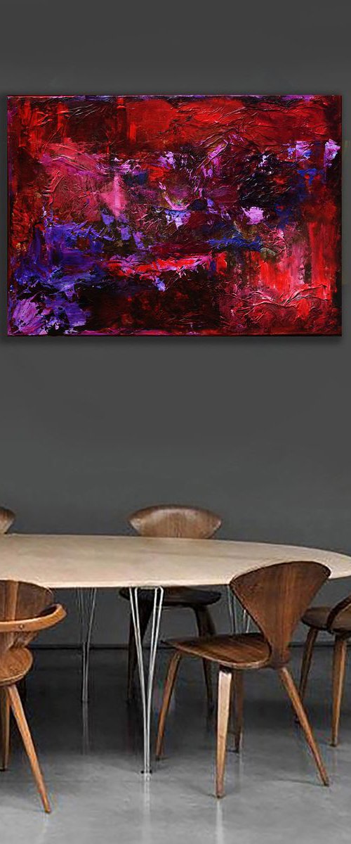 Abstract in Red & Purple by Anna Sidi-Yacoub