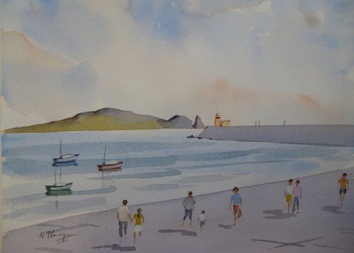 Walking on Howth pier by Maire Flanagan