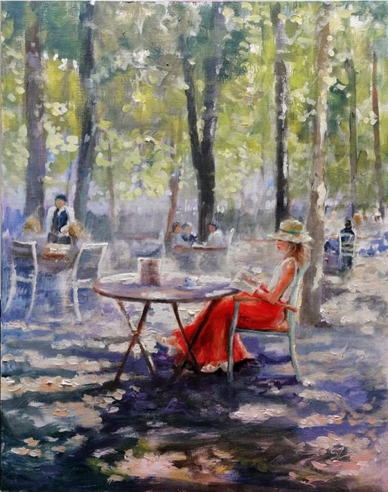 Reading in the shade