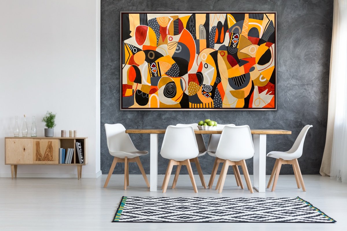 Organic Abstract Acrylic Painting By Rashna Hackett, 57 X 36", Awaken, Original Artwork