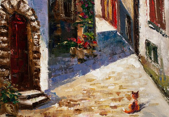 "Sunny day.", city , old town