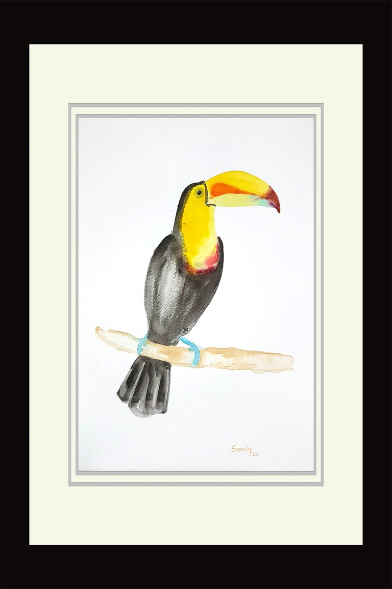 Animal Watercolour By Sonaly Gandhi, 9 X 13", Watercolor - Birds 9, Original Artwork