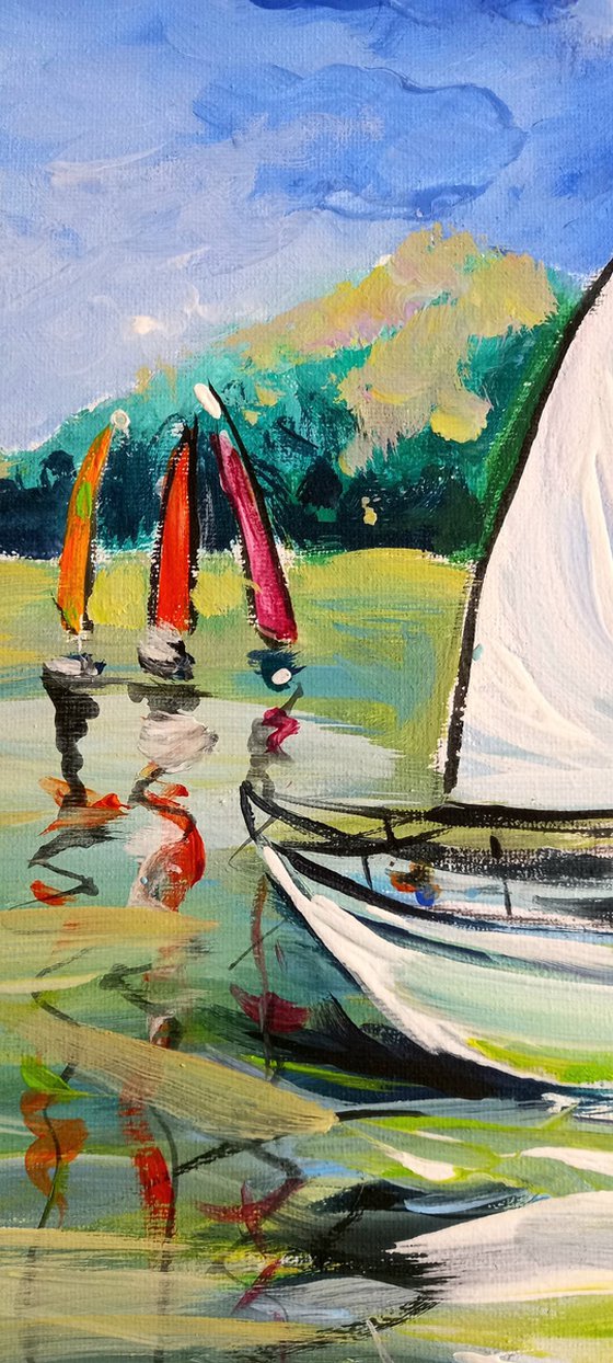 Sailboats on the water