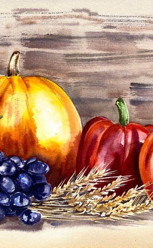 Autumn Harvest Still Life by Irina Povaliaeva