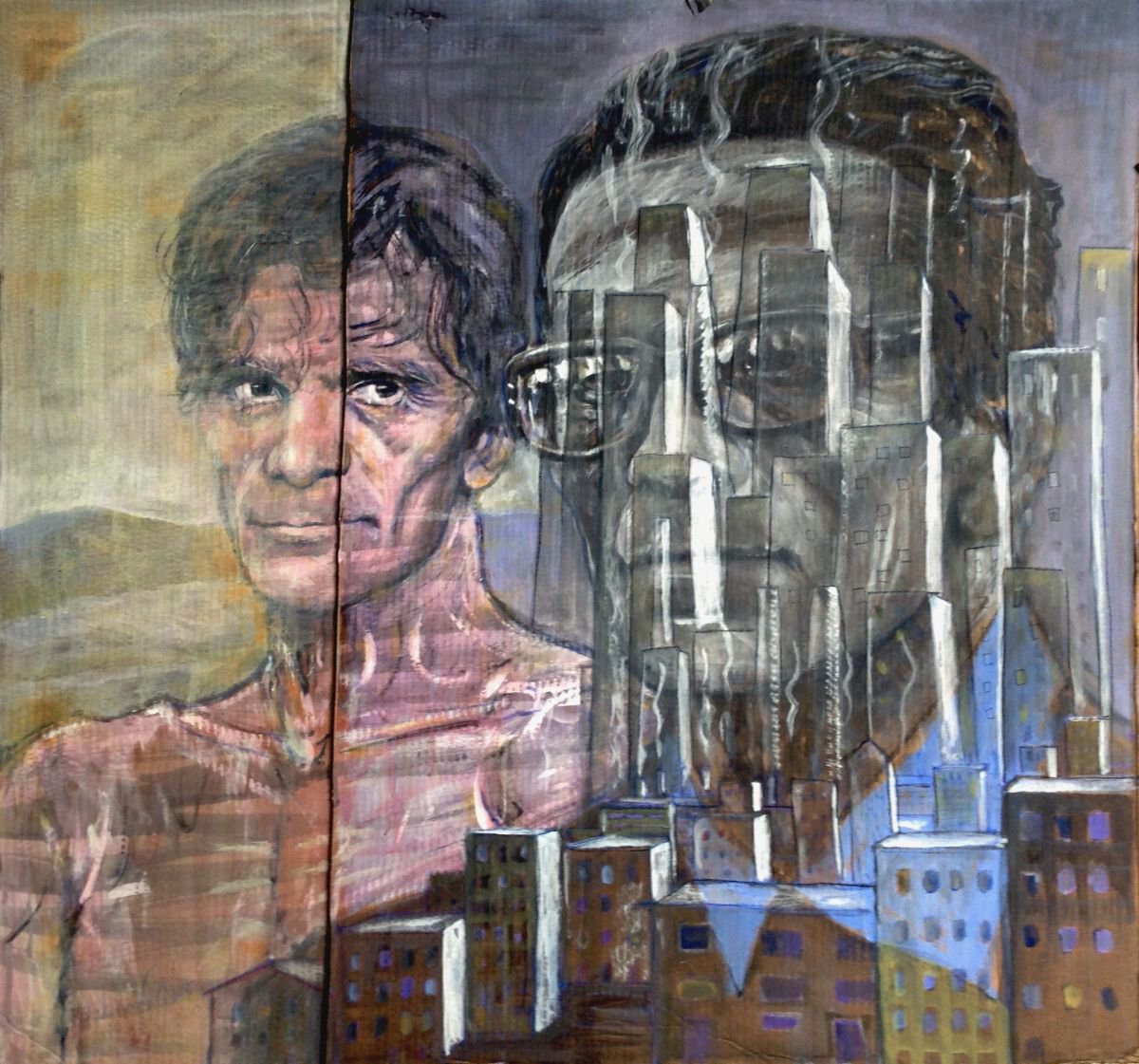 Urban And Pop Painting , Double Pasolini By Paolo Beneforti, 47 X 43, Artwork For Sale On Artfinder