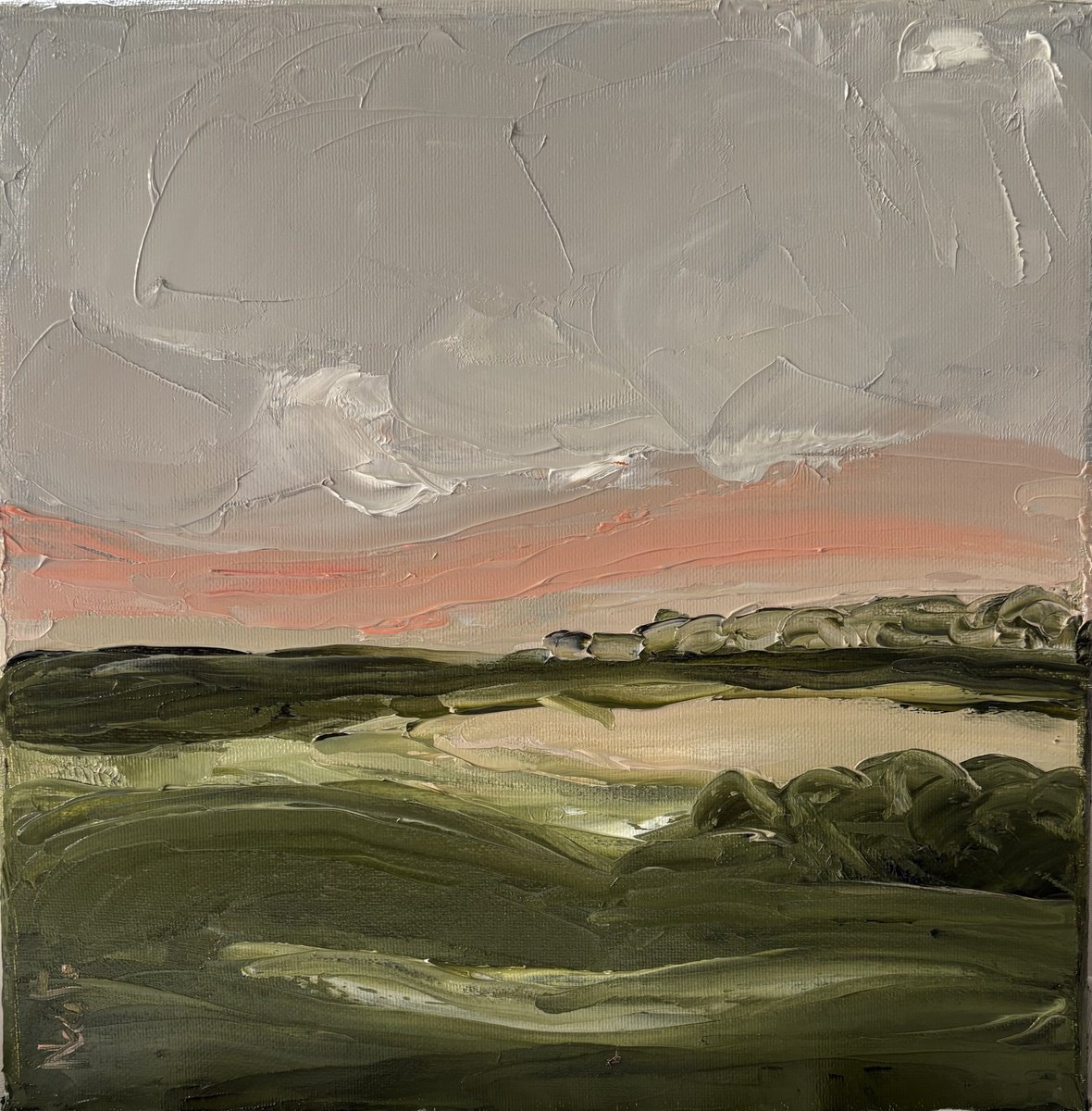 Expressive Oil Painting , Impasto Whispering Fields At Sunrise By Daniela Nocito, 12 X 12, Artwork For Sale On Artfinder