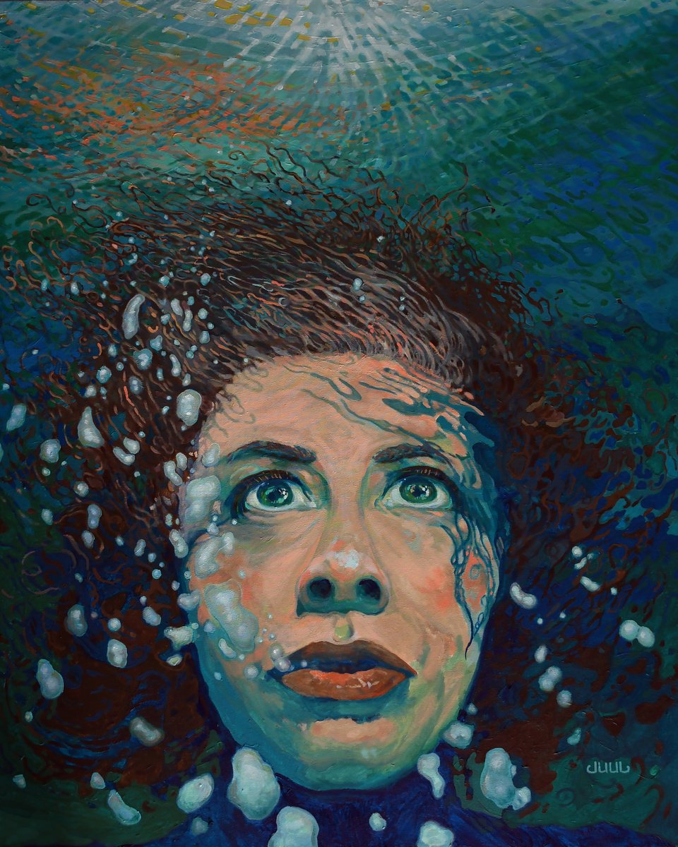 Organic Portrait Oil Painting By Margaret Juul, 48 X 60", The Catalyst- Self- Portrait, Original Artwork