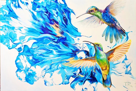 A FLIGHT OF HUMMINGBIRDS