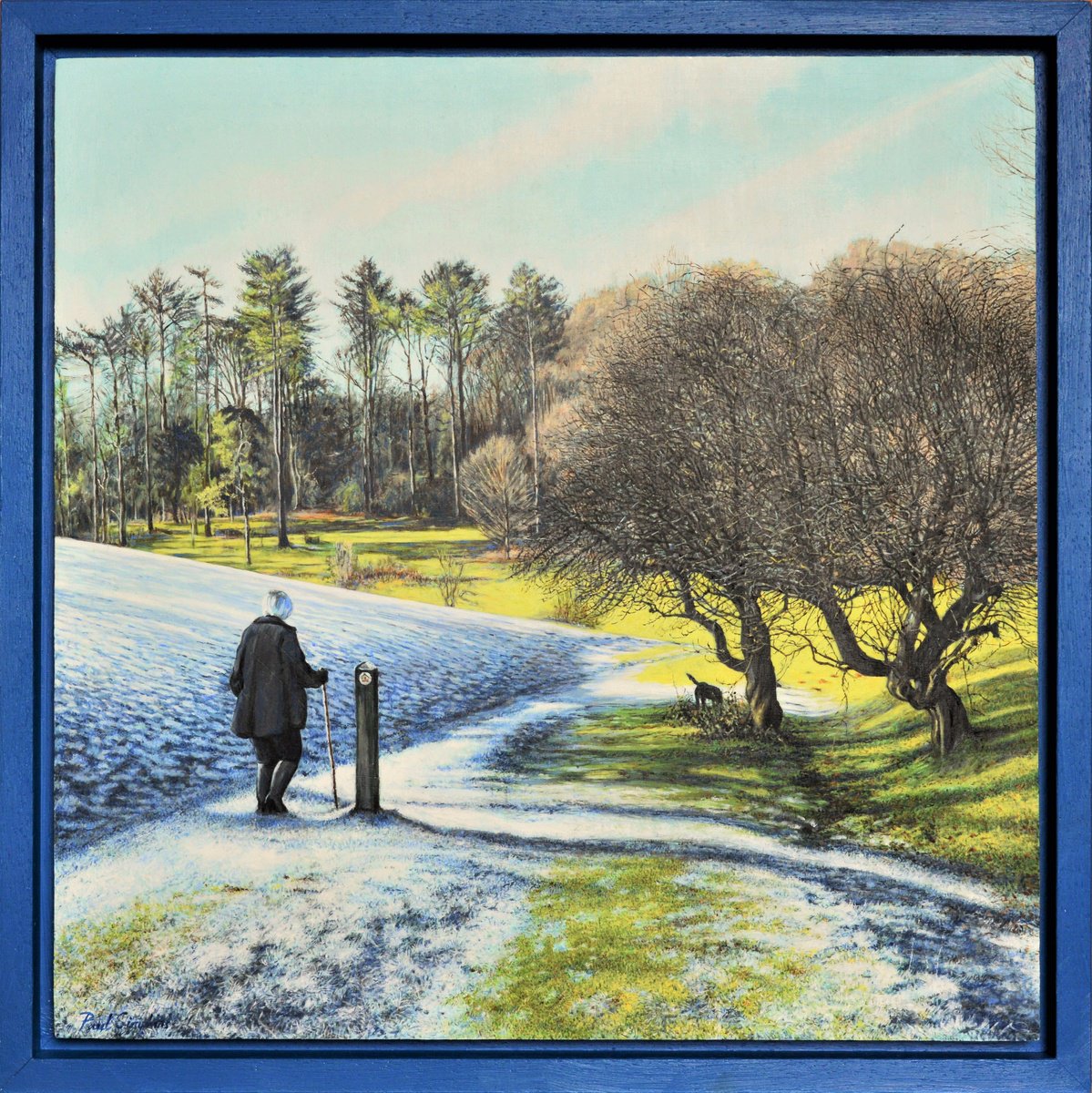 Oil Painting , Frosty Morning (Westonbirt) By Paul Simpkins, 13 X 13, Artwork For Sale On Artfinder