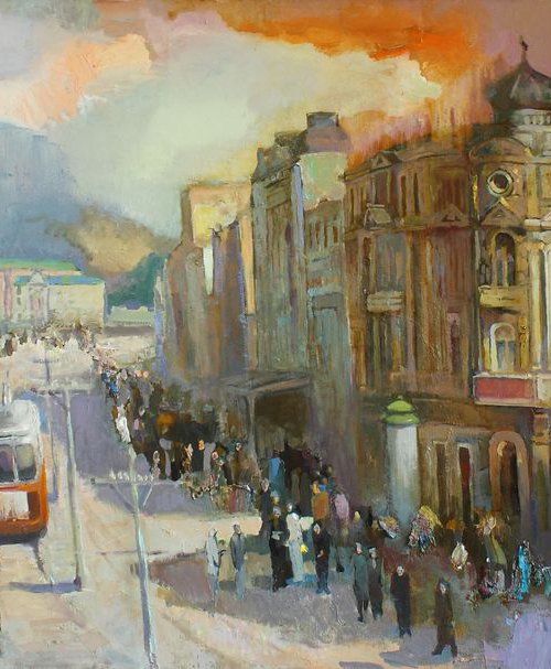 Khreshchatyk street, the tram by Anastasiia Grygorieva