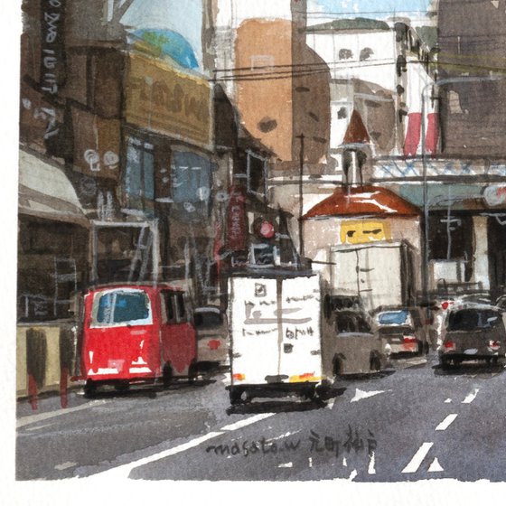 Motomachi Street Kobe - 30x20cm Sketch