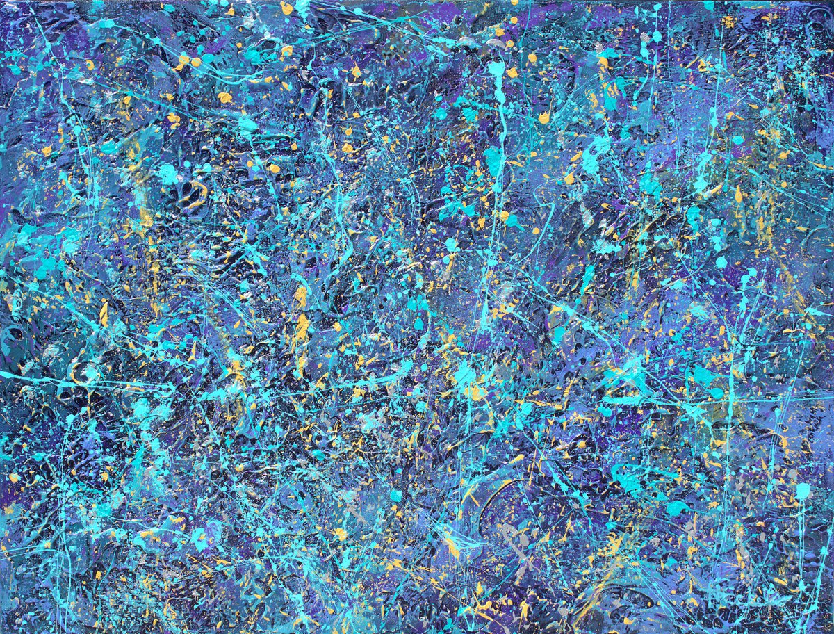 Organic Abstract Acrylic Painting By Nancy Eckels, 40 X 30", Purple Passion, Original Artwork