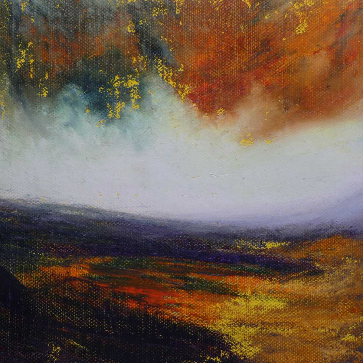 Impressionistic Landscape Acrylic Painting By Oconnart, 10 X 10", Pennine Showers, Original Artwork