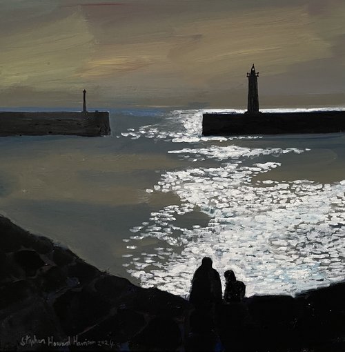 Father and son at Anstruther by Stephen Howard Harrison