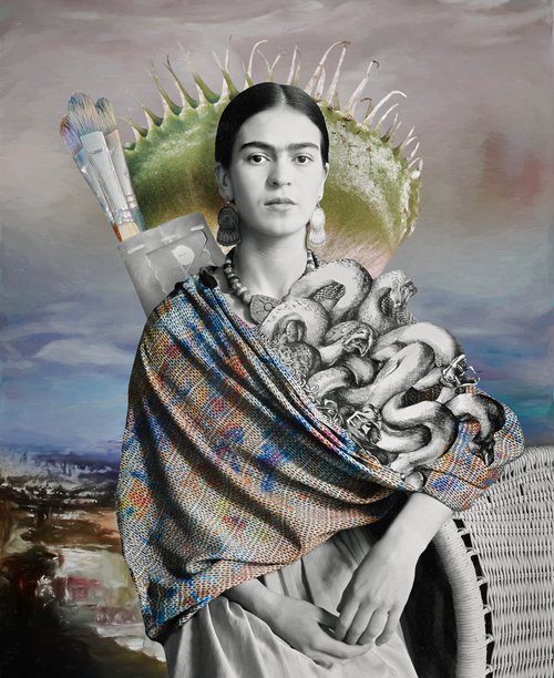 Portrait of Frida Kahlo (No:1) by Tan Tolga Demirci