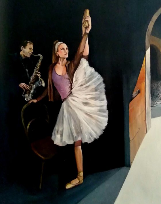 Private concert - portrait-oil painting-figurative