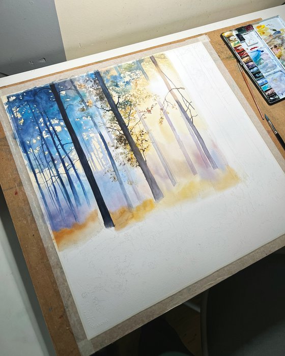 In the forest, 55x55 cm