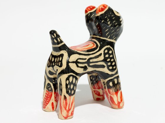 Ceramic sculpture Cat 8 x 9 x 4 cm