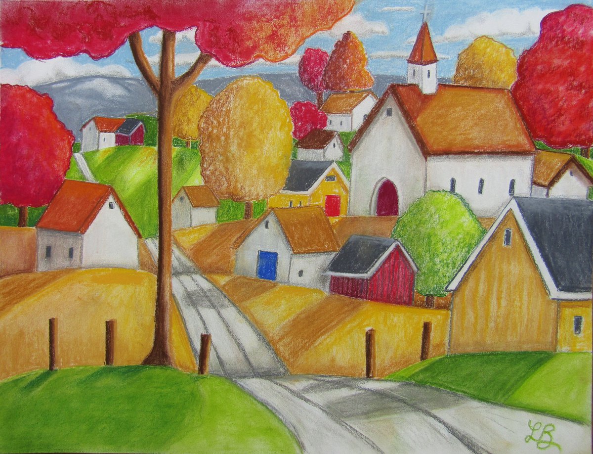 Country Village by Linda Burnett