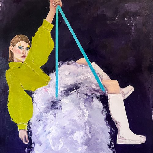 Large Oil Painting Swings by Diana Timchenko