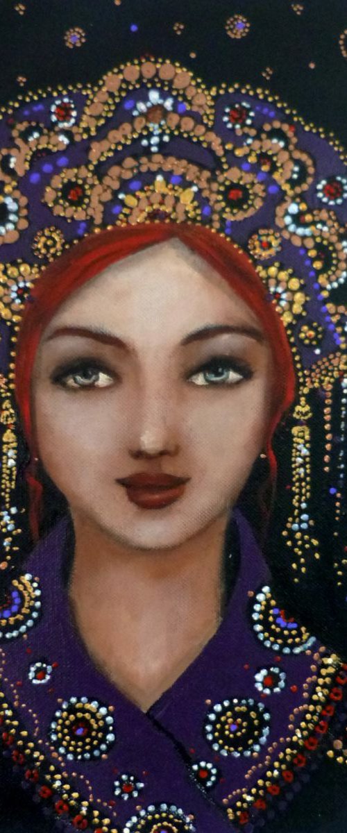 Miléna acrylic on canvas 27x35cm by Loetitia Pillault
