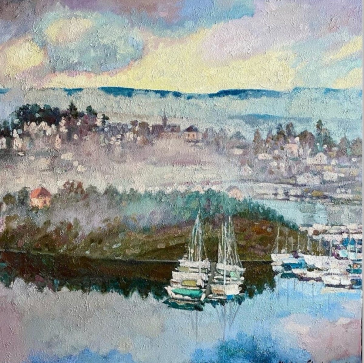 Fog Over Ormoya By Nadezda Stupina, 31 X 31, Artwork For Sale On Artfinder