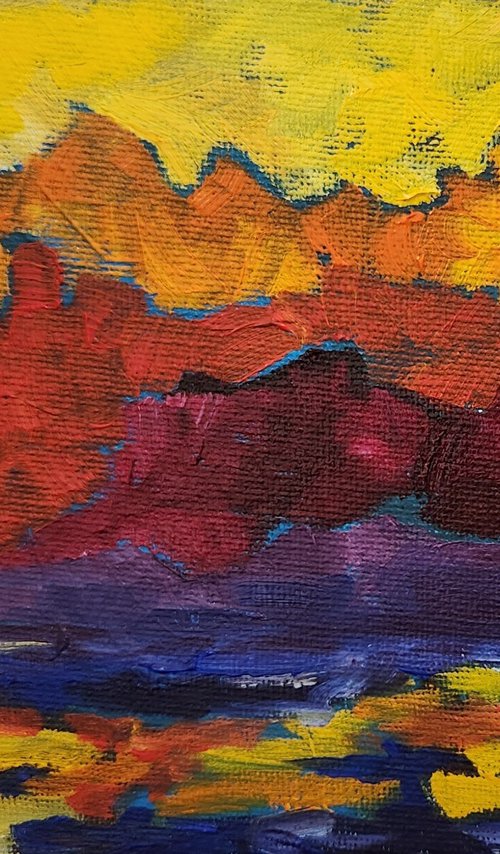 "That Kind of Sunset" - Landscape - Abstract by Katrina Case