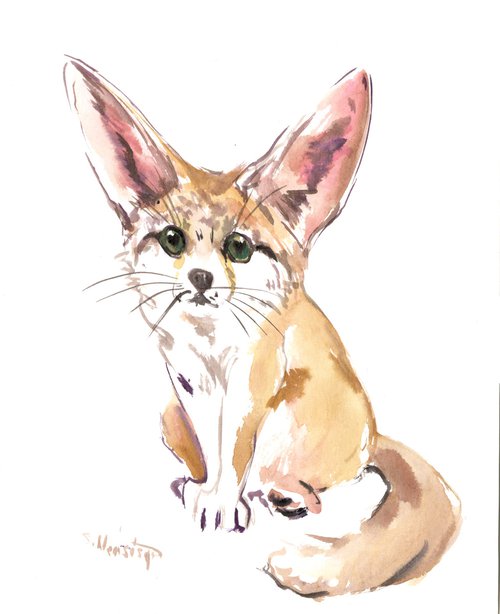 Fennec Fox Animal Illustration by Suren Nersisyan