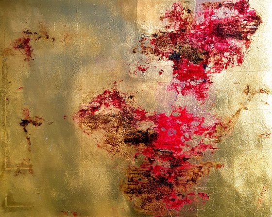 Gold  abstract painting  #0016.