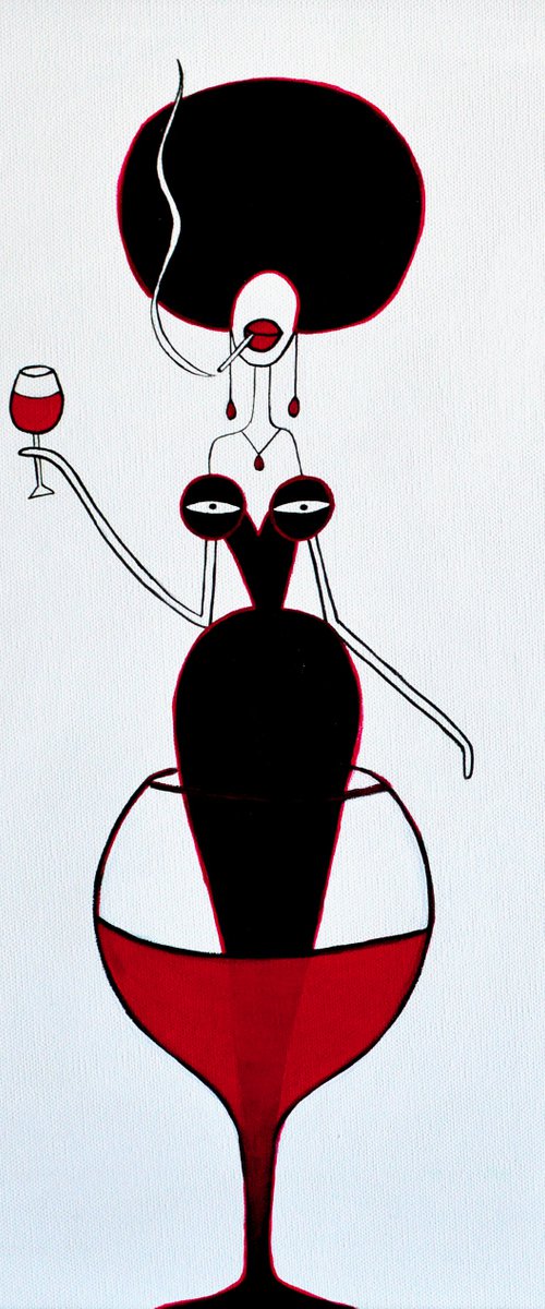 My tits love red wine and red wine loves my tits by Ann Zhuleva