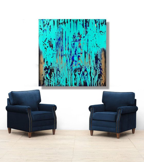 Golden Dream - XL LARGE,  ABSTRACT ART – EXPRESSIONS OF ENERGY AND LIGHT. READY TO HANG!