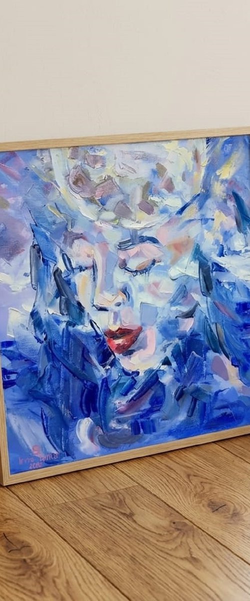 Sleepy decay Abstract portrait girl and sea by Iryna Tymkul