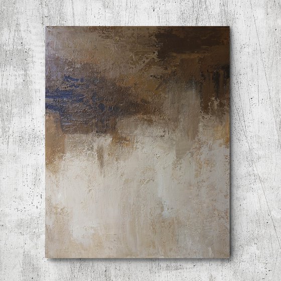 "Glow" Brown beige minimalist textured art