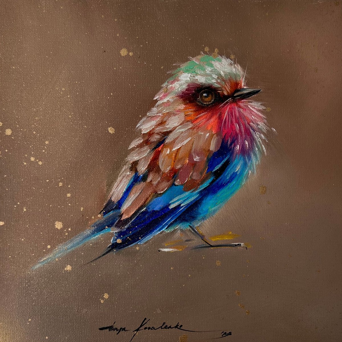 Bird of paradise. Lilac breasted roller bird. by Inga Kovalenko