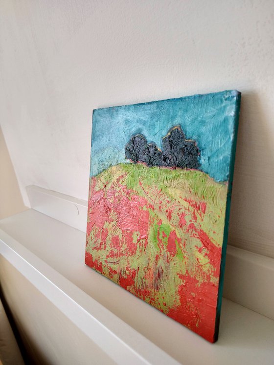 Cloaked in Poppies- Miniature Landscape