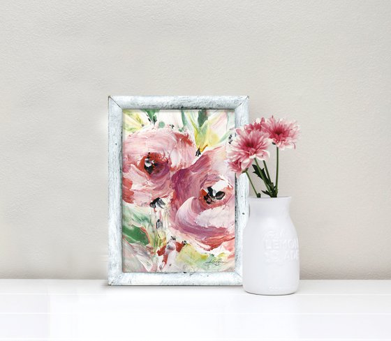 Alluring Blooms 7 - Framed Floral Painting by Kathy Morton Stanion